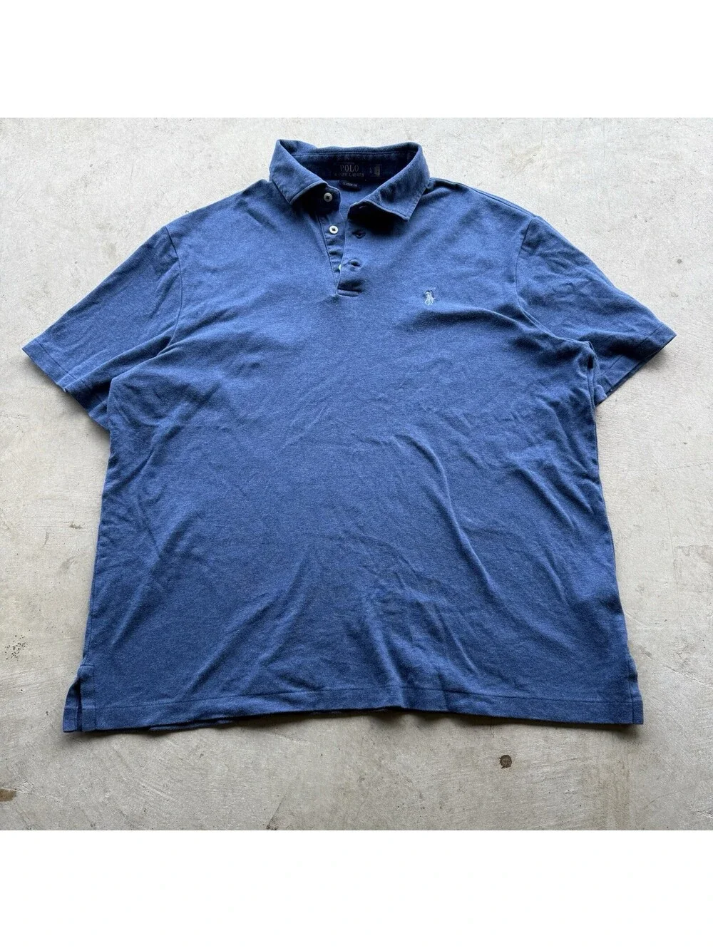 Polo Ralph Lauren Shirt Mens L Classic Fit Short Sleeve Blue Pony